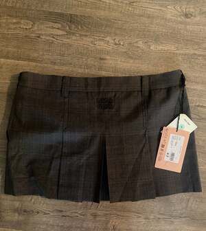 Miu Miu Plaid Wool Mini Skirt